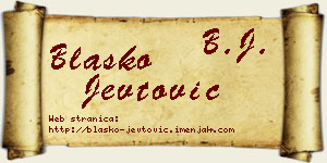 Blaško Jevtović vizit kartica
